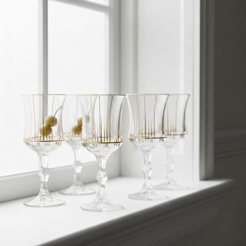 Golden Polygon Gleam Glass Set