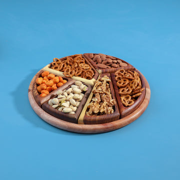 Round Nuts Wooden Platter