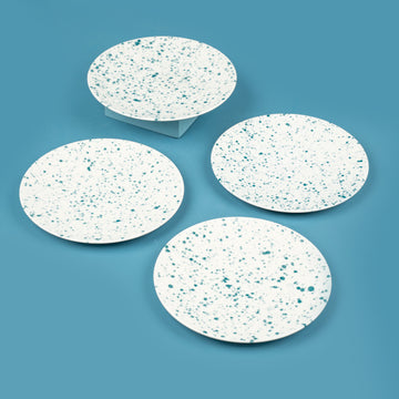 طبق بورسلين منقط أخضر 20 سم