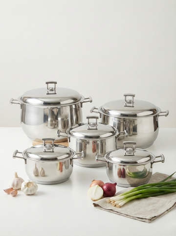 Silver Star Platinum Handle (Bombay) 10 Piece Cookware Set