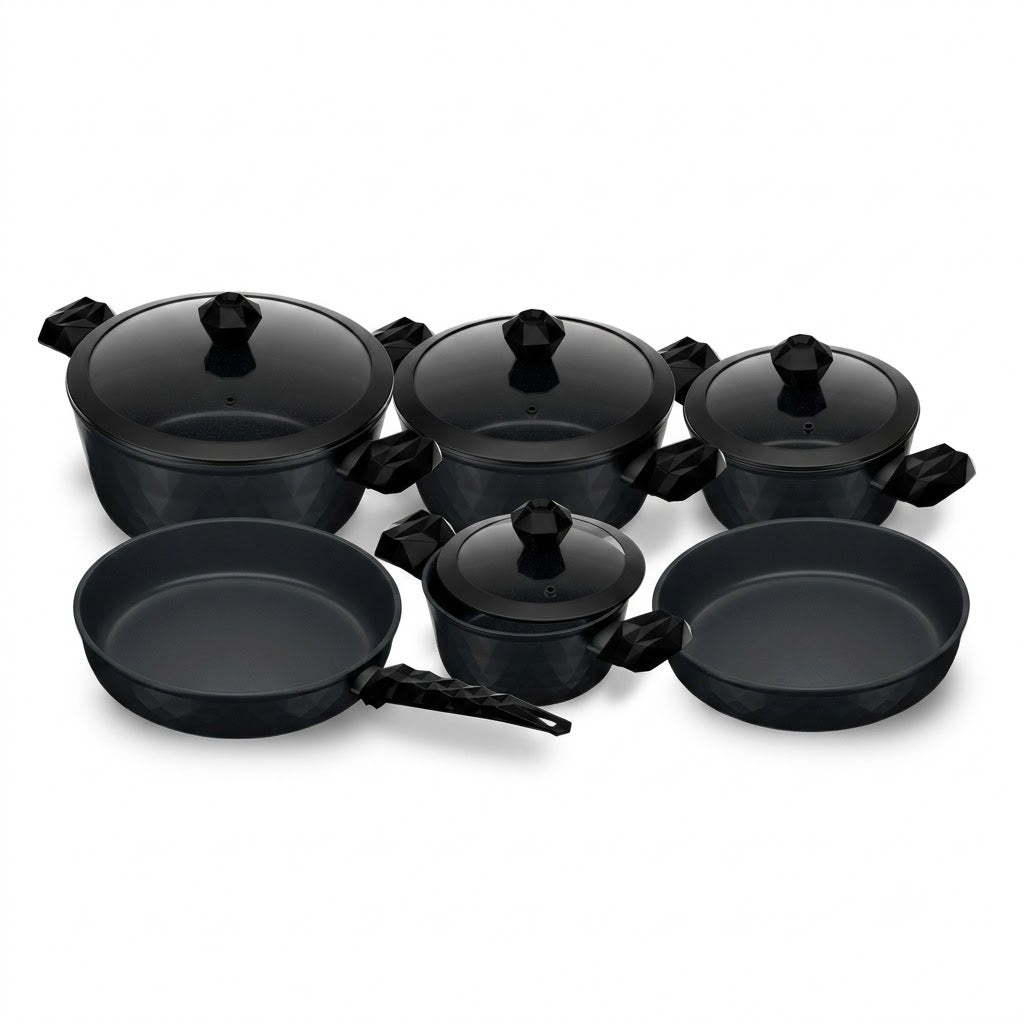 10 Pieces Set Bio Granite Diamond Stone Black — HomePro Egypt (view 1)