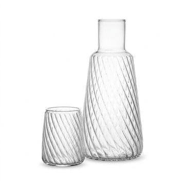 Twisted Glass Carafe Set