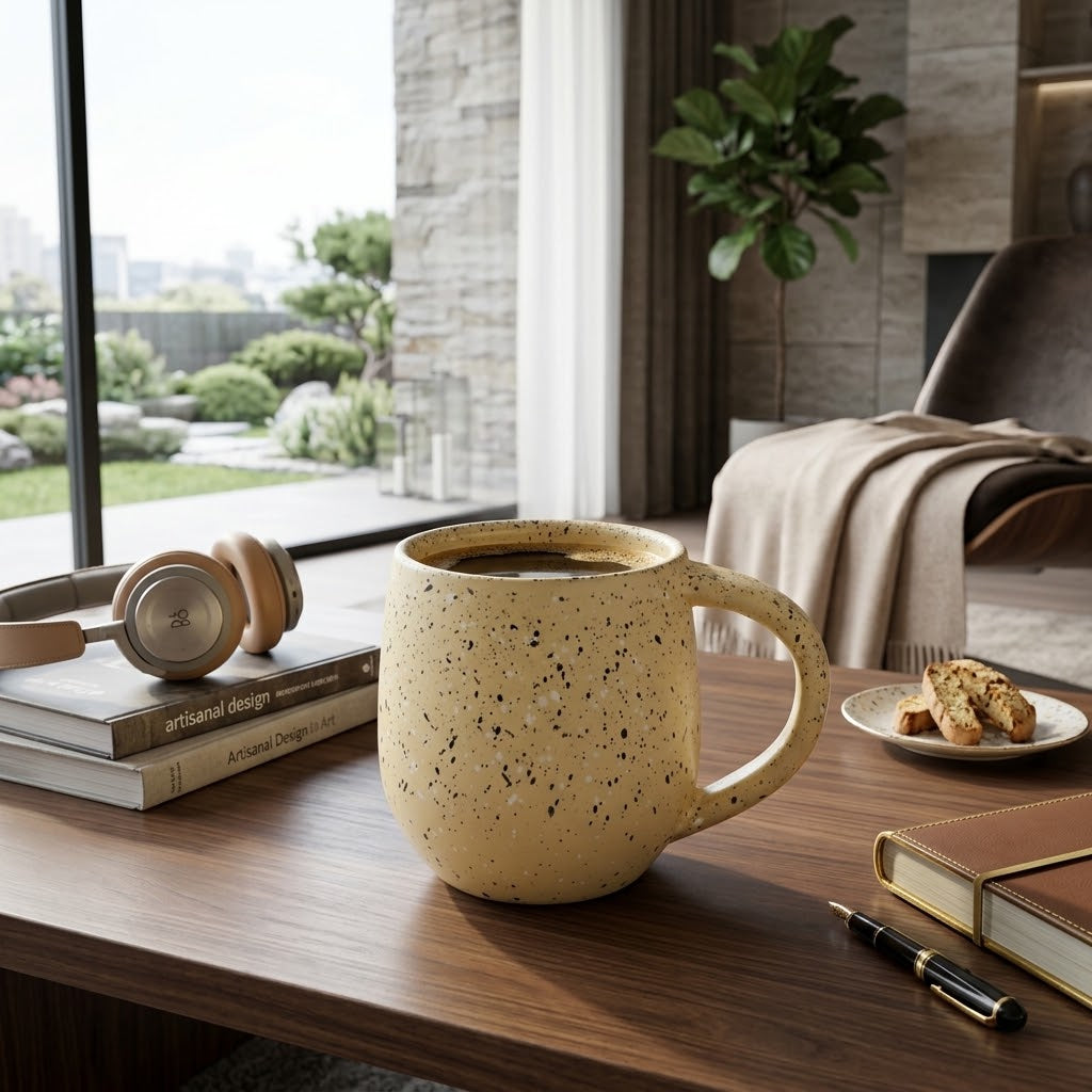 Beige Pottery Mug