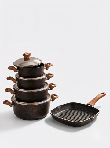 9-Pieces Terynova Granite Cookware Set