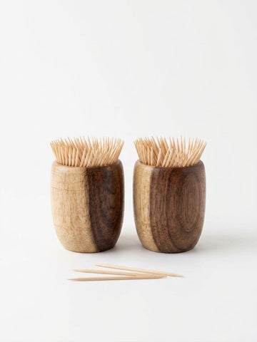 2-Piece Brown Wood 5 CM
