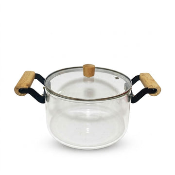 Pyrex Cooking Pot with Wooden Handles