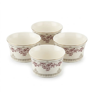 4-Pieces Burgundy Filigree Bowl