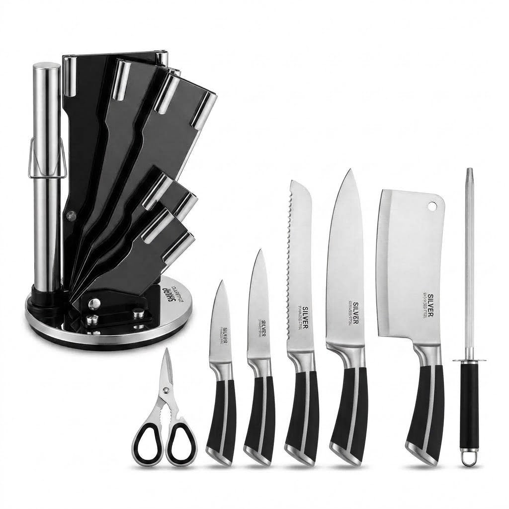 8-Piece Deluxe Stainless Steel Kitchen Knife Set