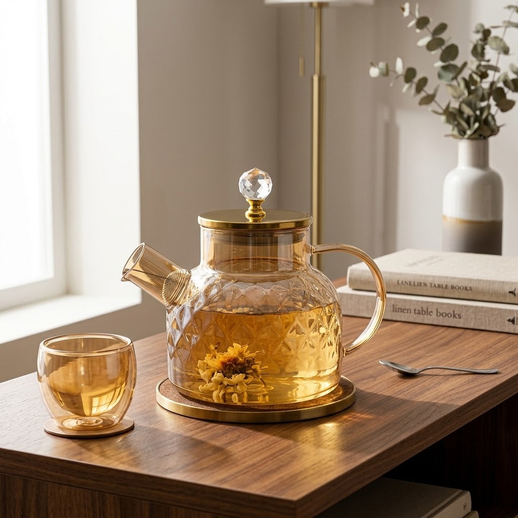 1L Elegant Glass Tea Pot — HomePro Egypt (view 1)