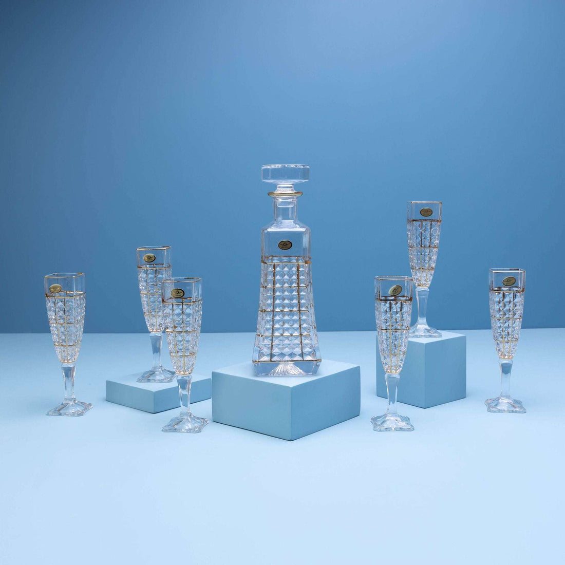 Golden Lattice Drinkware Set