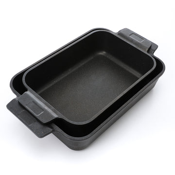 EasyCook Deep rectangular Granite tray 2 piece set