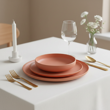 طقم عشاء غير لامع من الأرضستون