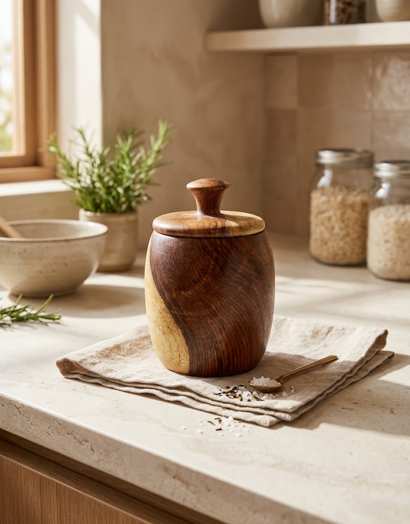 Artisan Wooden Spice Jar — HomePro Egypt (view 2)