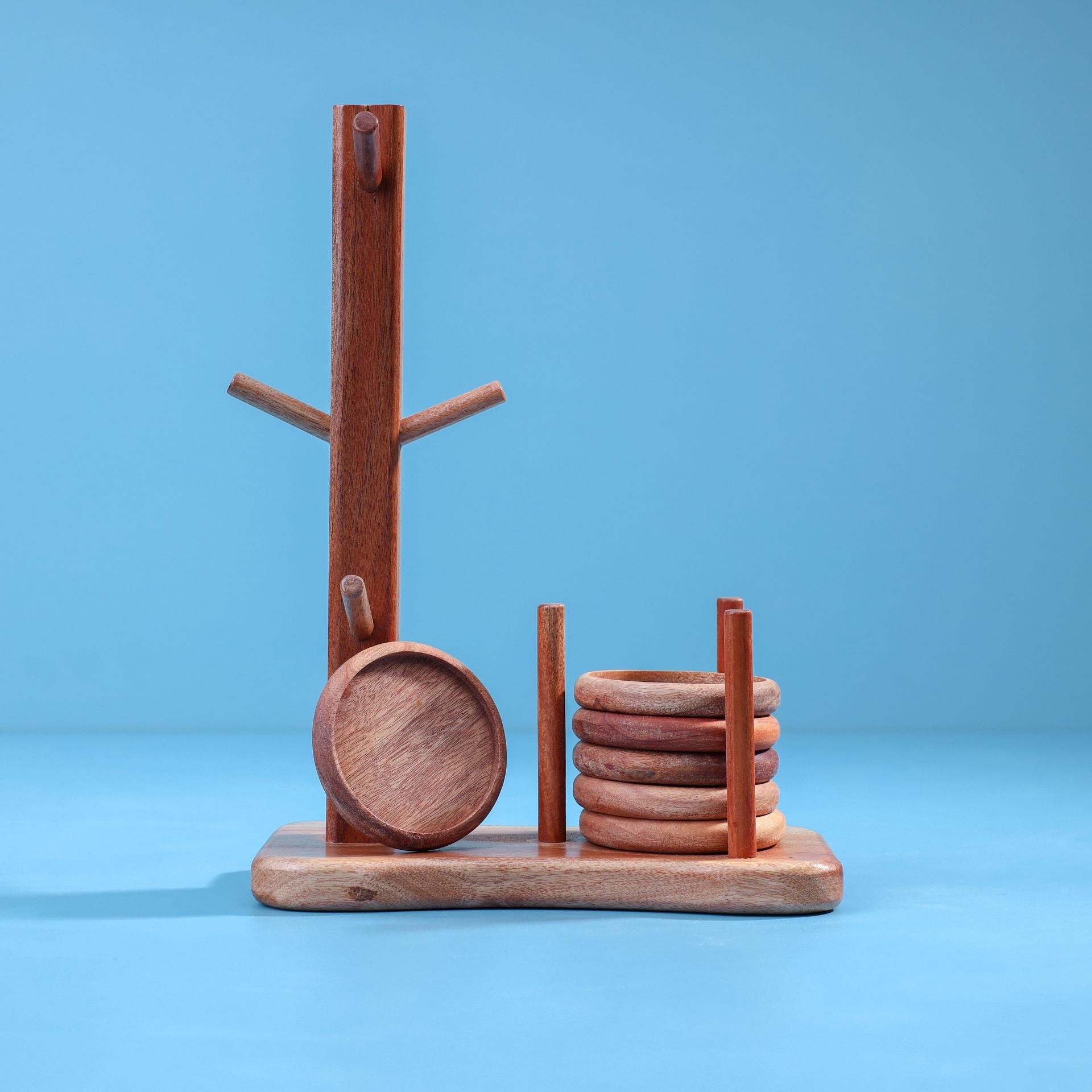 Timber Stand & Coaster Set