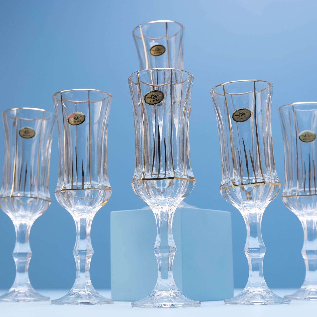 Golden Flare Crystal Tall Set