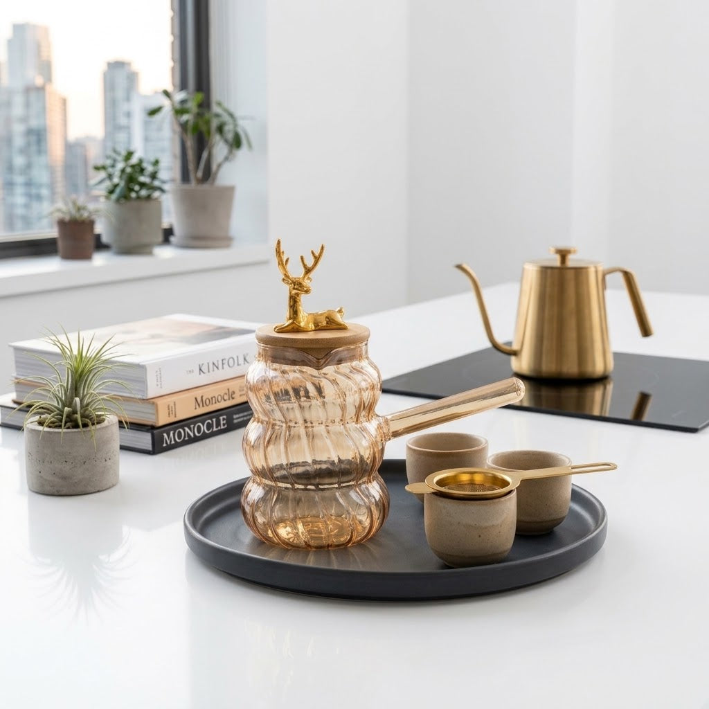 Gold Deer Pyrex Honey Pot — HomePro Egypt (view 1)