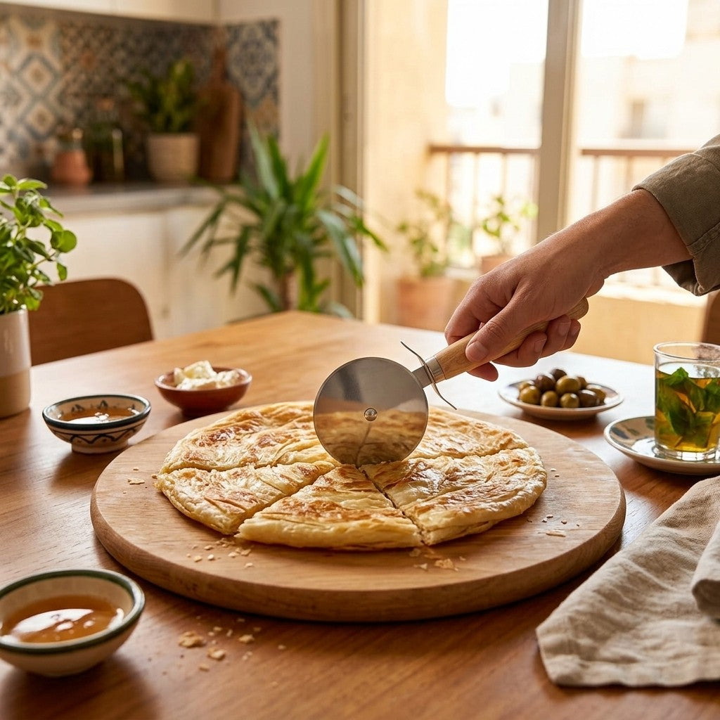 HP-AI-lifestyle Wooden-Handle Pizza Cutter