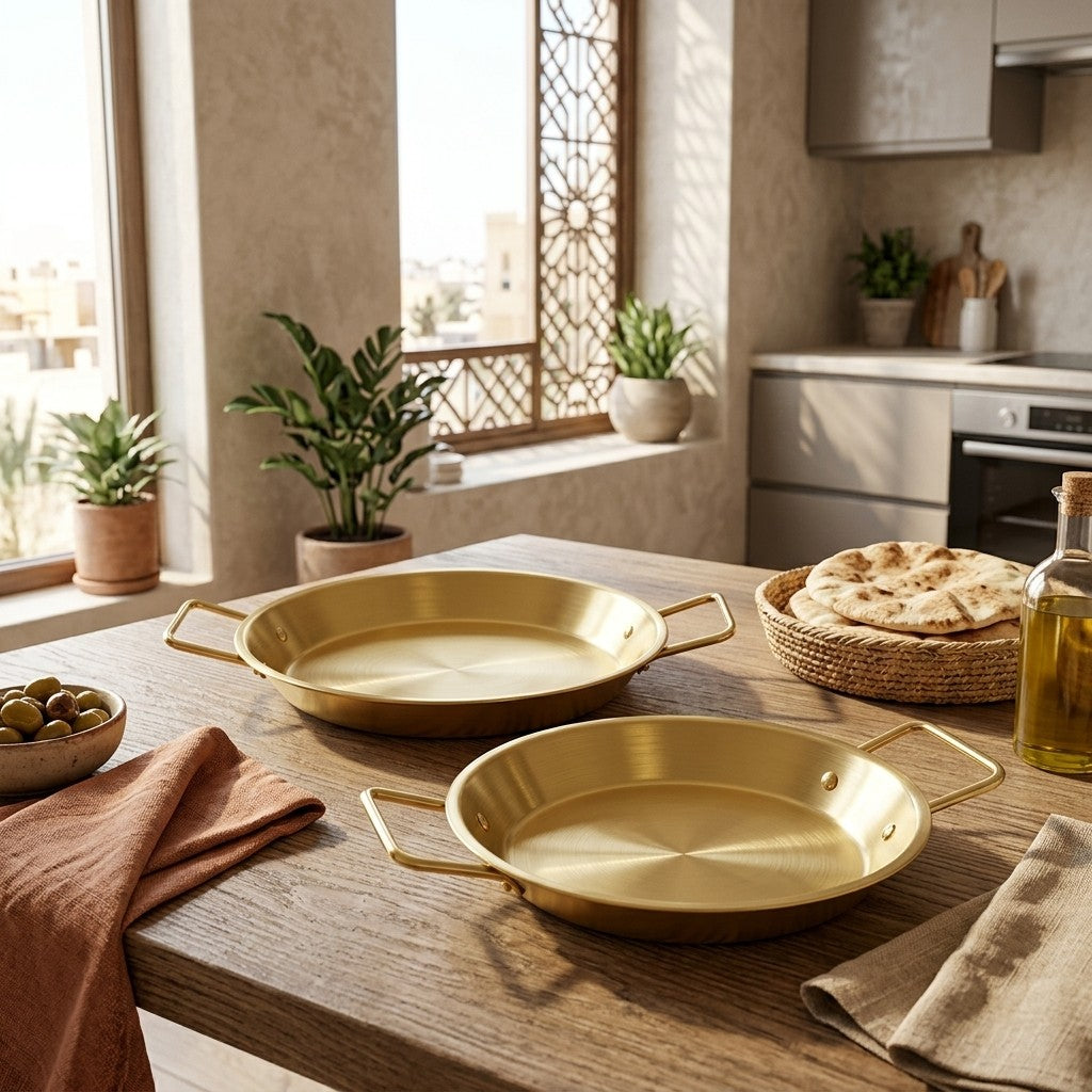 HP-AI-white Golden Horizon Paella Pan