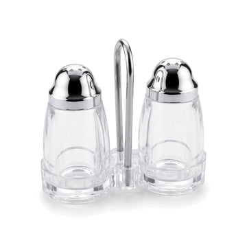 HP-AI-white Acrylic Salt & Pepper Shaker Set with Holder