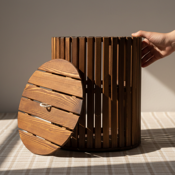 Handmade Tall Cylinder Laundry Basket
