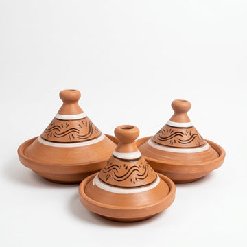 3-Piece Moroccan Pottery Tagine Set