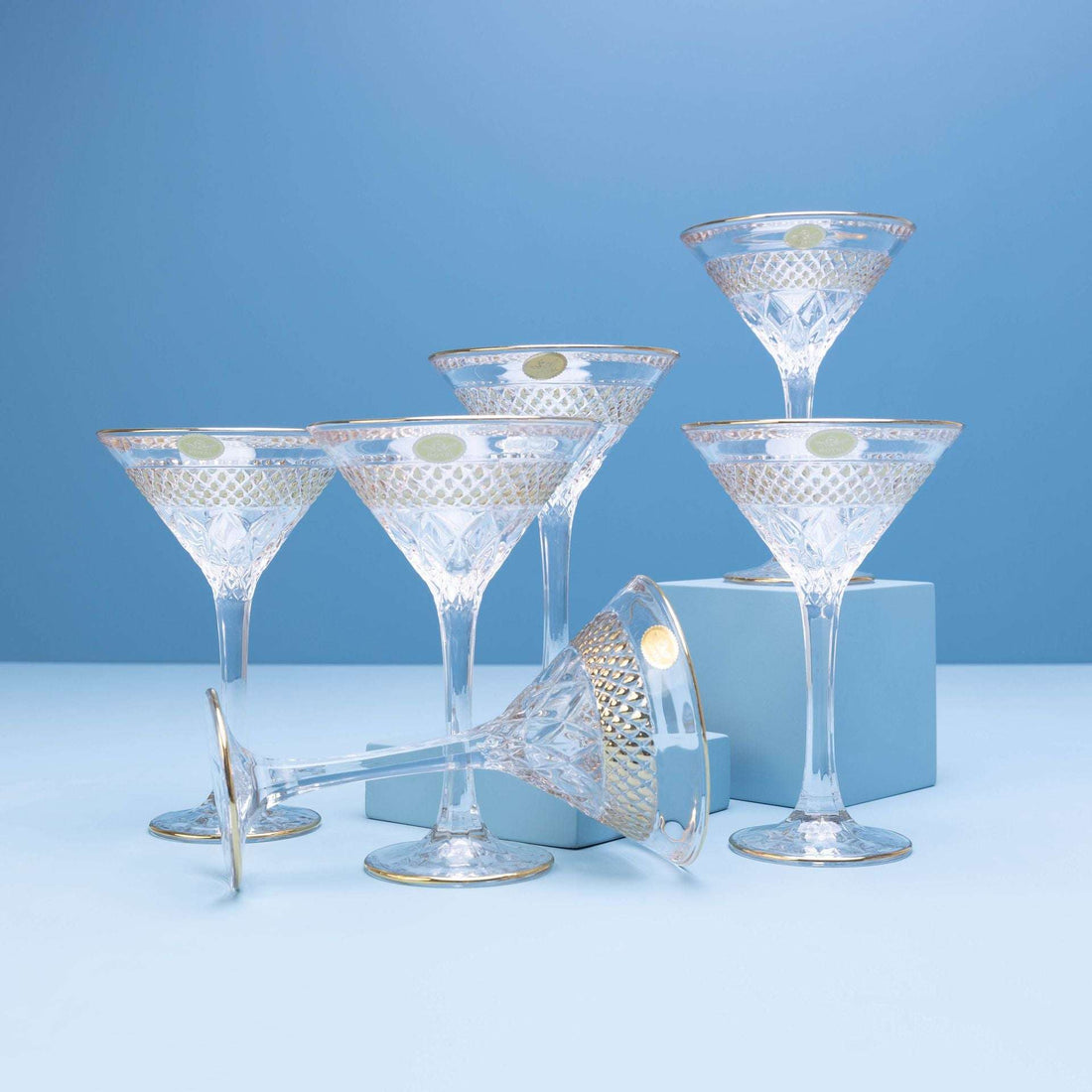 Golden Martini Glass Set
