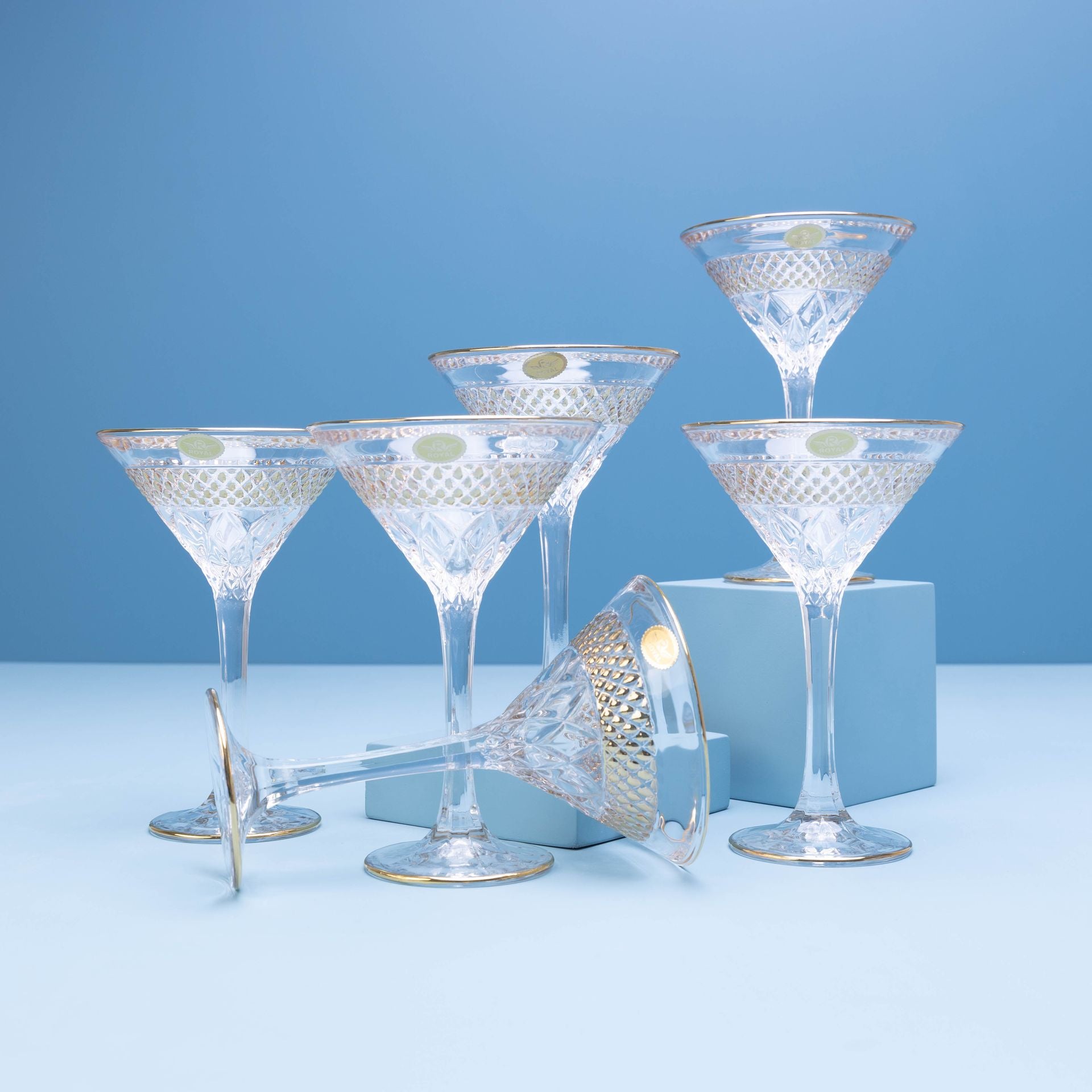 Golden Martini Glass Set