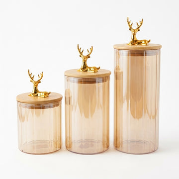 3-Piece Gold Deer Pyrex Storage Set