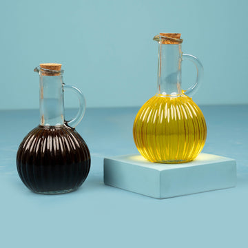 Striped Oil Glass Container