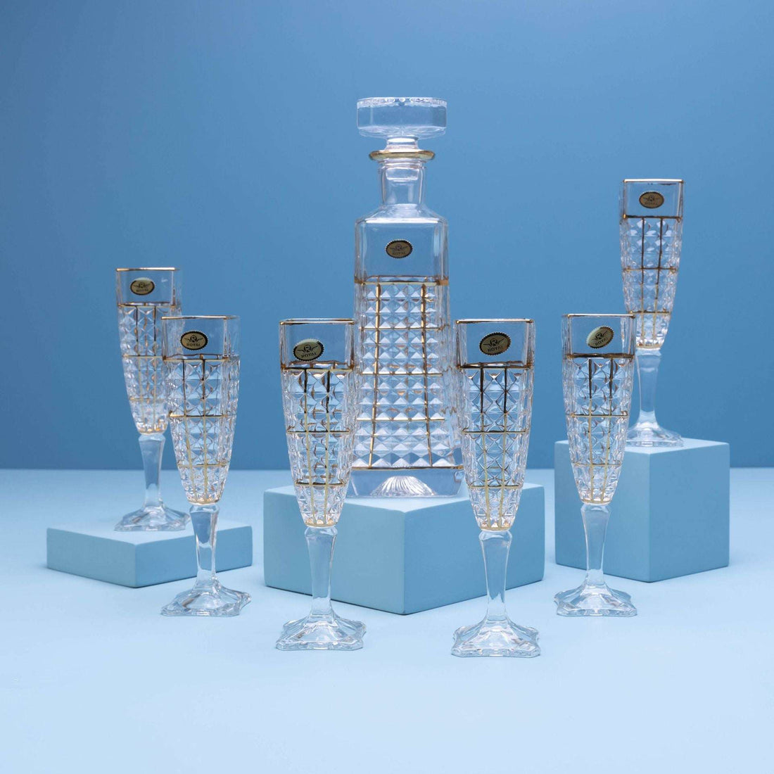 Golden Lattice Drinkware Set