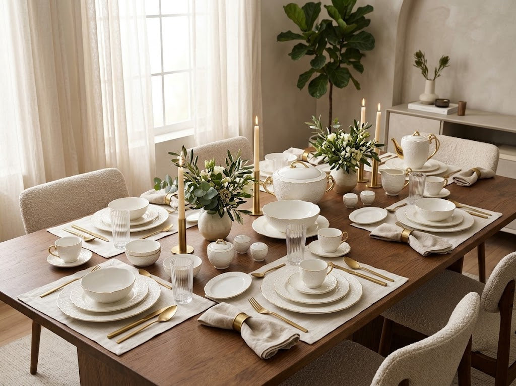 62-Pieces Fine Touch Dinnerware Set