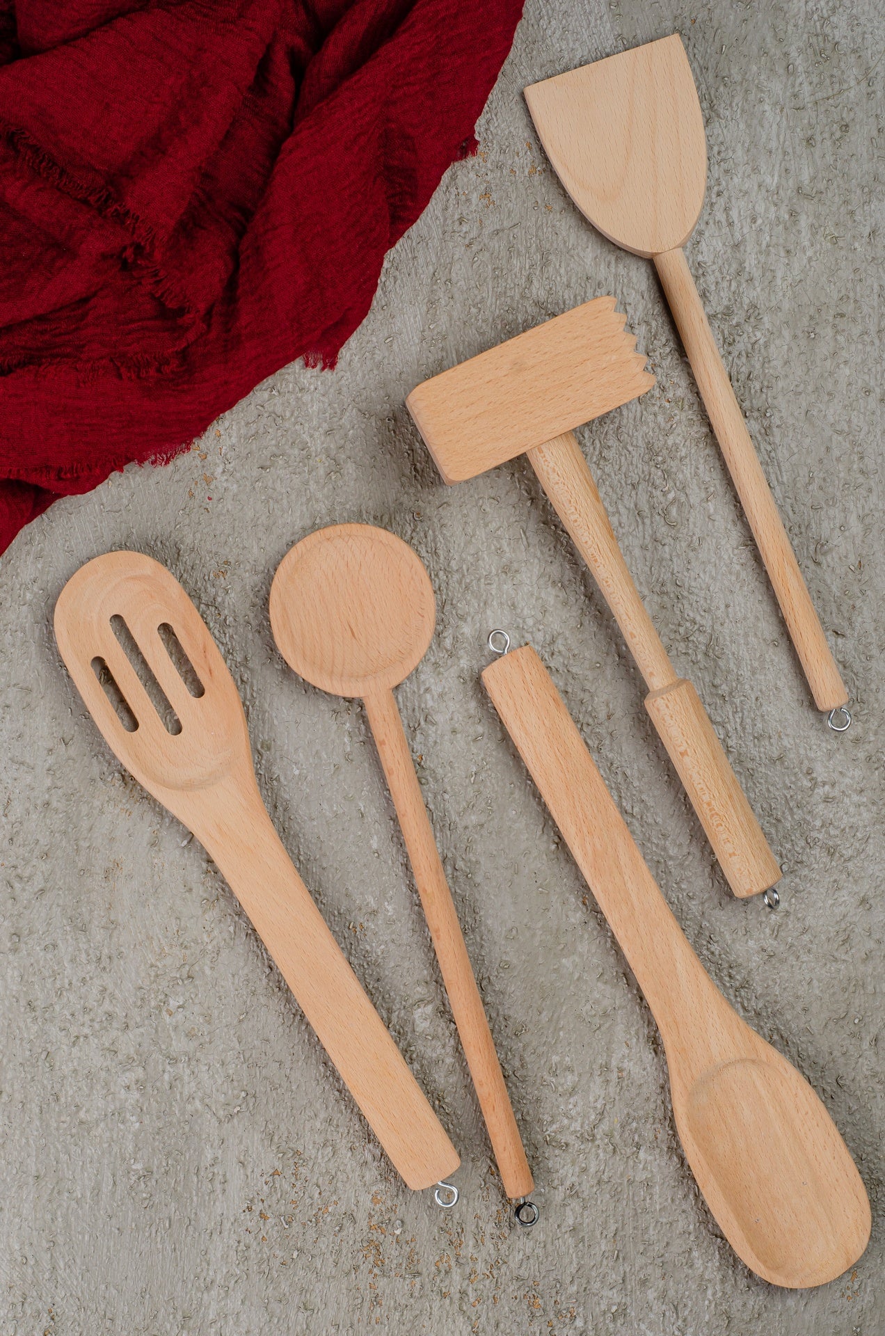 5 pcs Wooden Kitchen Utensils Set