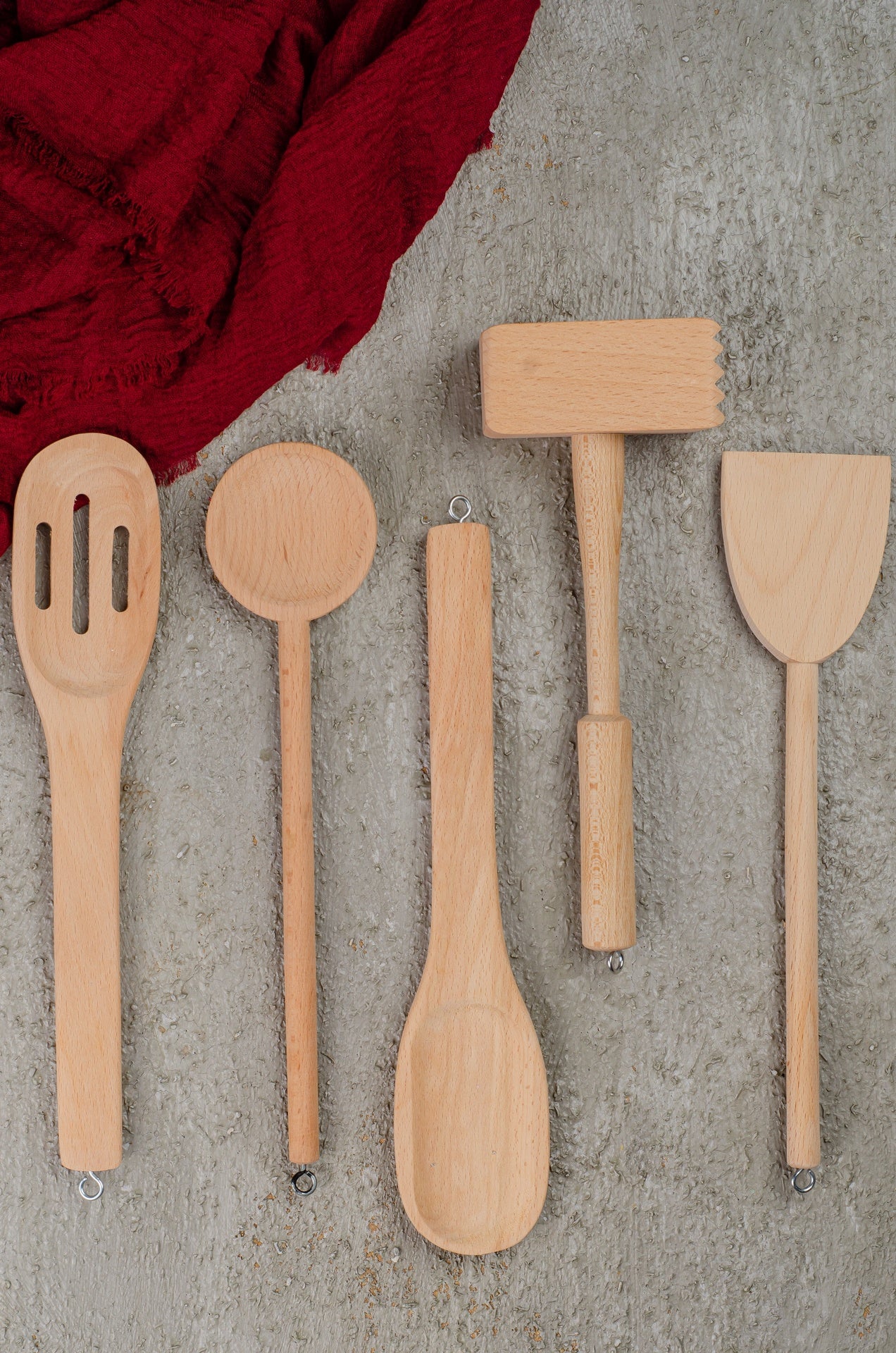 5 pcs Wooden Kitchen Utensils Set