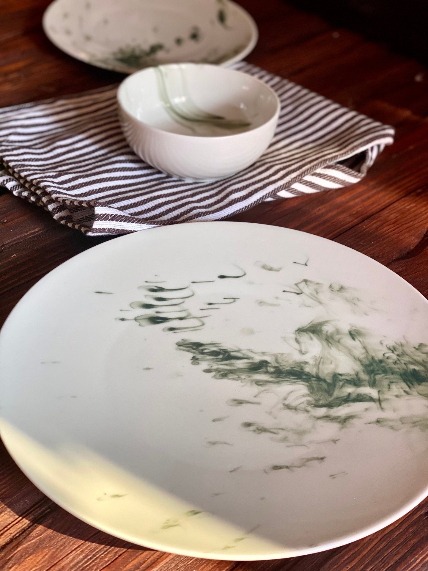 Porcelain Marble Green Set